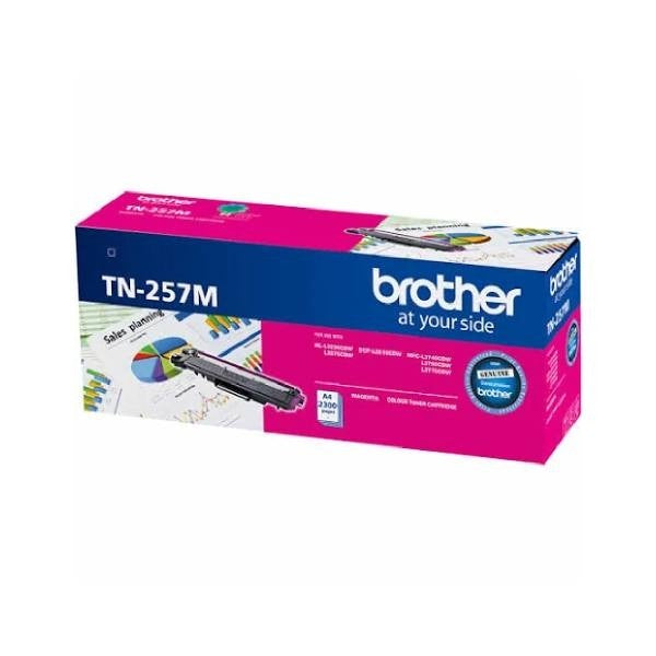 Brother TN-257M Magenta High Yield Toner Cartridge to Suit -  HL-3230CDW/3270CDW/DCP-L3015CDW/MFC-L3745CDW/L3750CDW/L3770CDW (2,300 Pages)-0