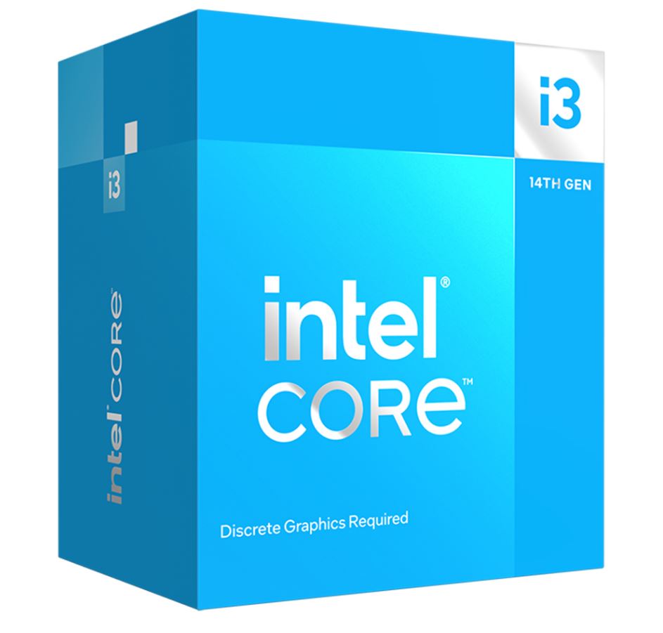 Intel i3 14100F CPU 3.5GHz (4.7GHz Turbo) 14th Gen LGA1700 4-Cores 8-Threads 17MB 58W Graphics Card Required Retail Raptor Lake with Fan-0