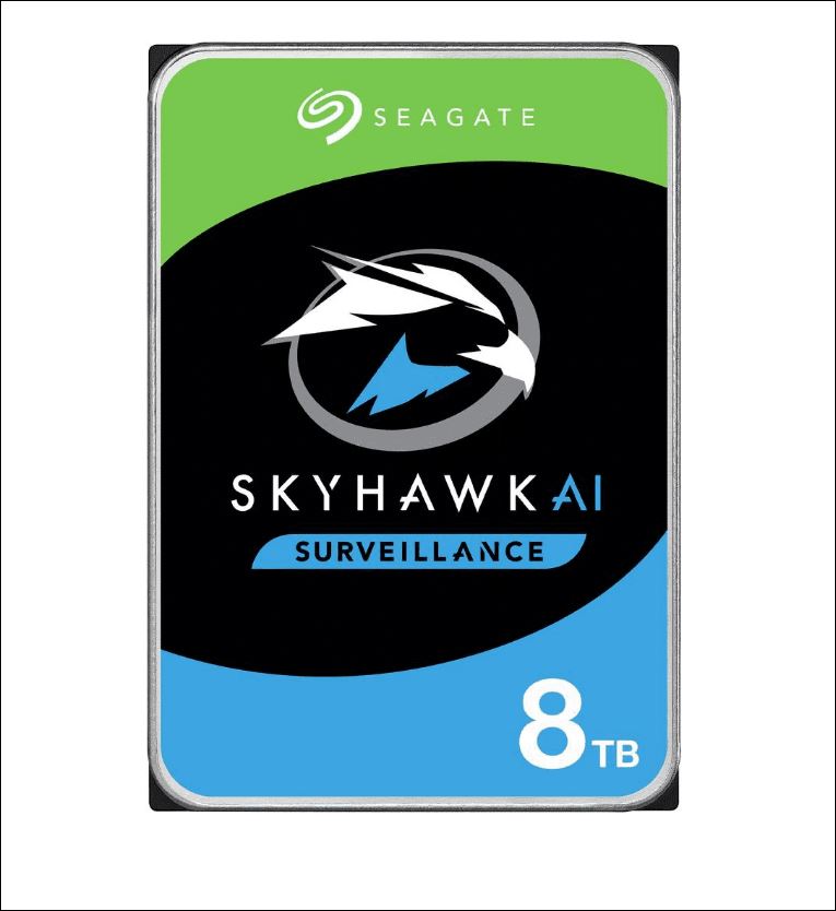 Seagate 8TB 3.5" SkyHawk Surveillance AI, SATA3 6Gb/s,16 AI streams,256MB Cache 24x7 HDD ST8000VE001,  3 Years Warranty-0