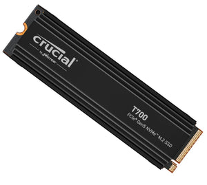 Crucial T700 1TB Gen5 NVMe SSD Heatsink - 11700/9500 MB/s R/W 600TBW 1500K IOPs 1.5M hrs MTTF with DirectStorage for Intel 13th Gen  AMD Ryzen 7000-0
