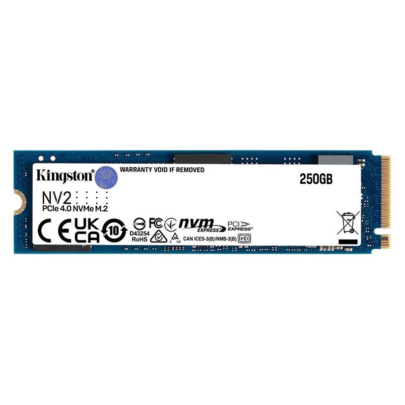 (LS) Kingston Nv2 250GB M.2 NVMe PCIe 4.0 SSD - 3000/1300MB/s 80TBW 1.5 Million Hrs M.2 2280 3Y WTY-0