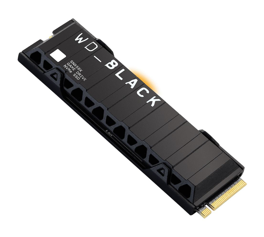 Western Digital WD Black SN850X 1TB Gen4 NVMe SSD Heatsink for PS5 - 7300MB/s 6300MB/s R/W 600TBW 1100K/800K IOPS 1.75M Hrs MTBF 5yrs ~WDS100T1XHE-0