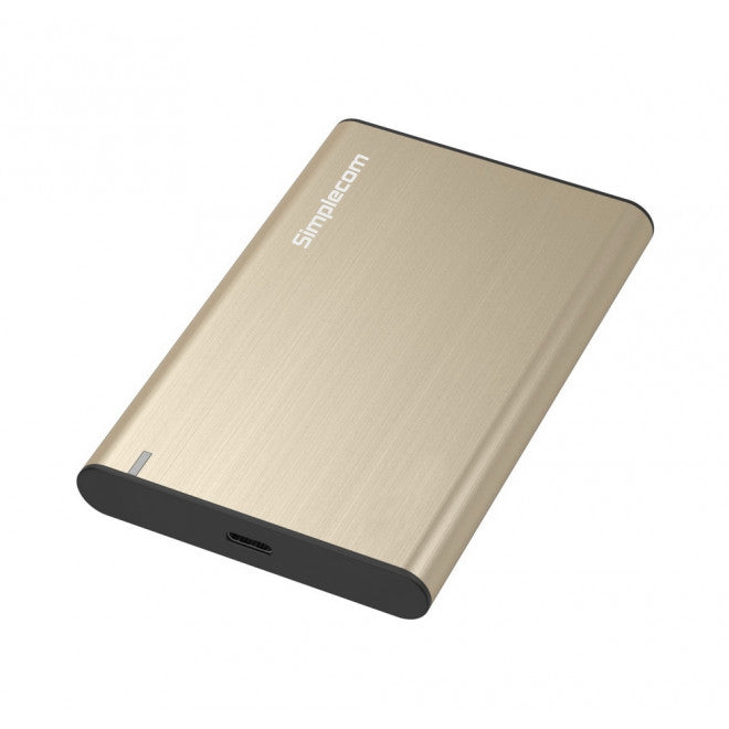 Simplecom SE221 Aluminium 2.5'' SATA HDD/SSD to USB 3.1 Enclosure Gold-0