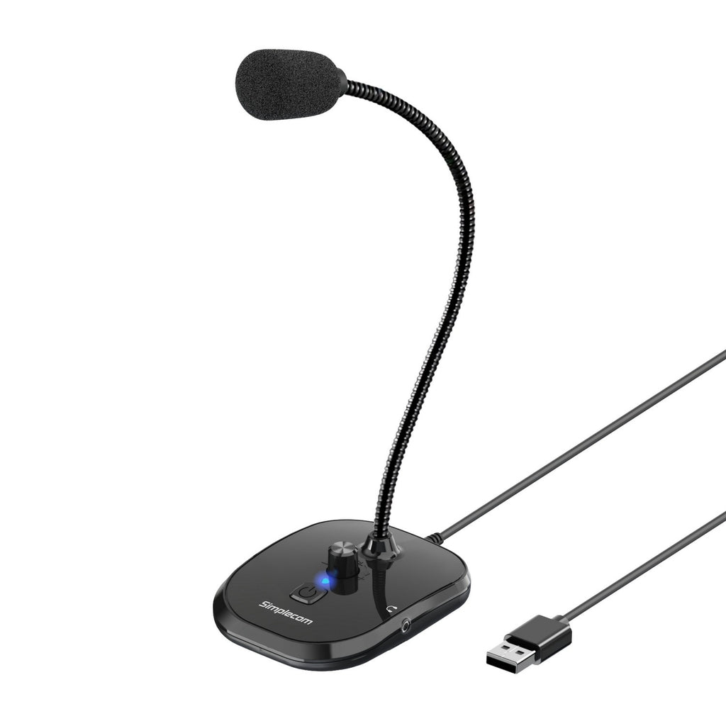 Simplecom UM360 Plug and Play USB Desktop Microphone with Headphone Jack-0