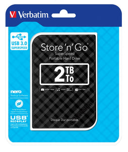 Verbatim 2TB 2.5" USB 3.0 Black Store'n'Go HDD Grid Design-0