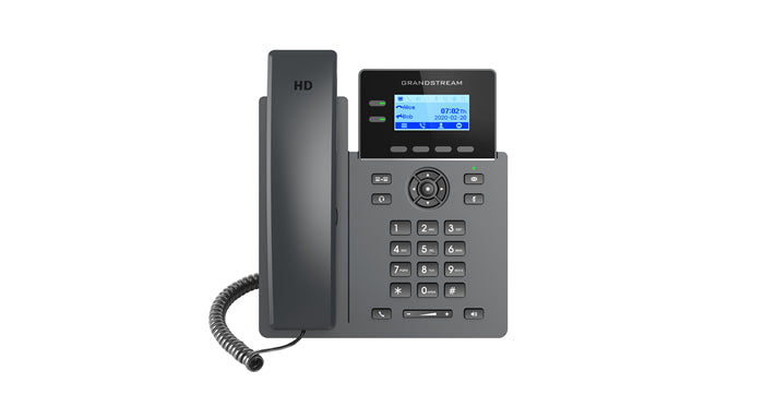 Grandstream GRP2602G Carrier Grade 2 Line IP Phone, 2 SIP Accounts, 2.2" LCD, 132x48 Screen, HD Audio, Powerable Via POE, 5 way Conference, 1Yr Wtyf-0