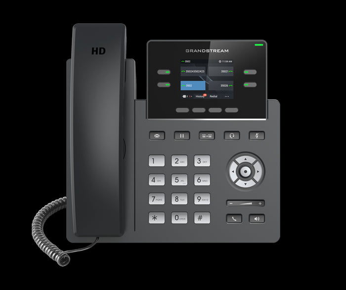 Grandstream GRP2612P 4 Line IP Phone, 2 SIP Accounts, 320x240 Colour Screen, HD Audio, Powerable Via POE-0