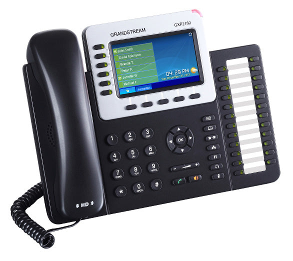Grandstream GXP2160 6 Line IP Phone, 6 SIP Accounts,  480x272 Colour LCD, Dual GbE, 5 program keys, 24 BLF keys, Built-In Bluetooth-0