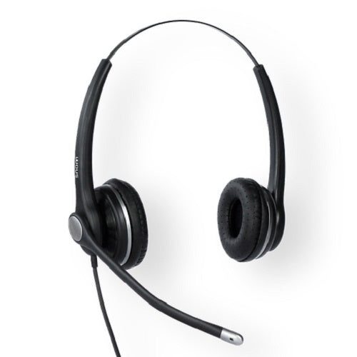 SNOM A100D Wideband Binaural Headset For Snom-D3xx/D7xx/7xx, 300° Frlexible Boom, Passive Noise Cancelling Microphone-0