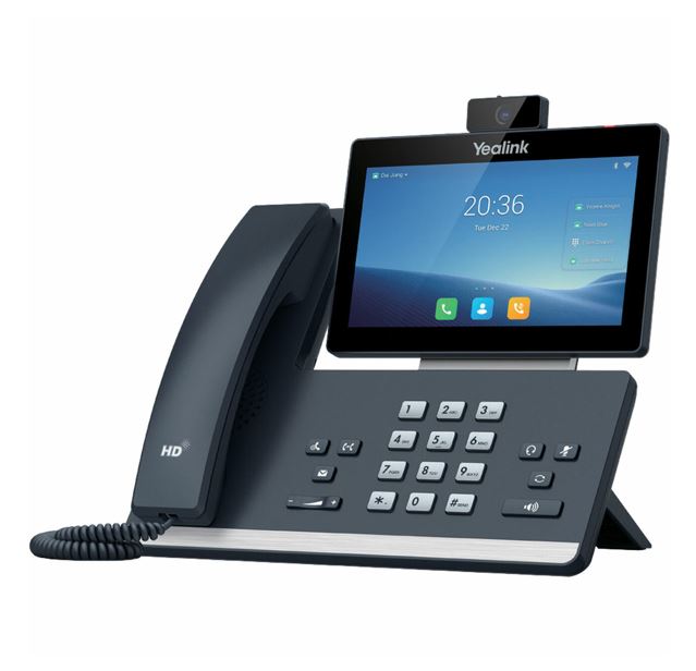 Yealink T58W-C 16 Line IP HD Android Phone with HD Camera, 7" colour touch screen, HD voice, Dual Gig Ports, Built-in Bluetooth Wifi, USB 2.0-0