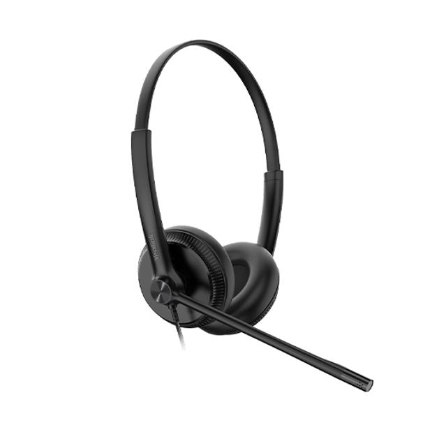 Yealink YHS34 Dual Wideband Noise-Canceling Headset, Binaural Ear, RJ9, QD Cord, Leather Ear Piece, Hearing Protection-0