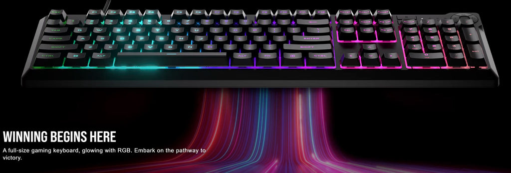 CORSAIR K55 CORE RGB  Gaming Keyboard Dynamic Five Zone RGB, Six Macro Keys Spill Resistant. 6 onbaord Effects, ICUE, 2024-0
