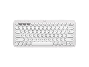 Logitech PEBBLE KEYS 2 K380S Slim, minimalist Bluetooth® Wireless Keyboard with customizable keys (Tonal White)-0