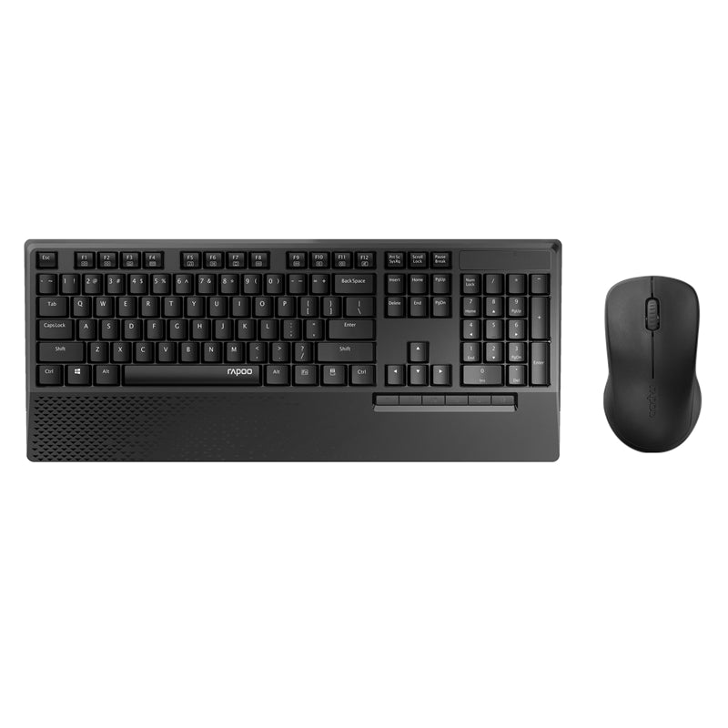 RAPOO X1960 Wireless Mouse and Keyboard Combo with Palm Res -1000DPI, Wireless 2.4G, 10m Range, Spill Resistant, Plug-and-Play-0