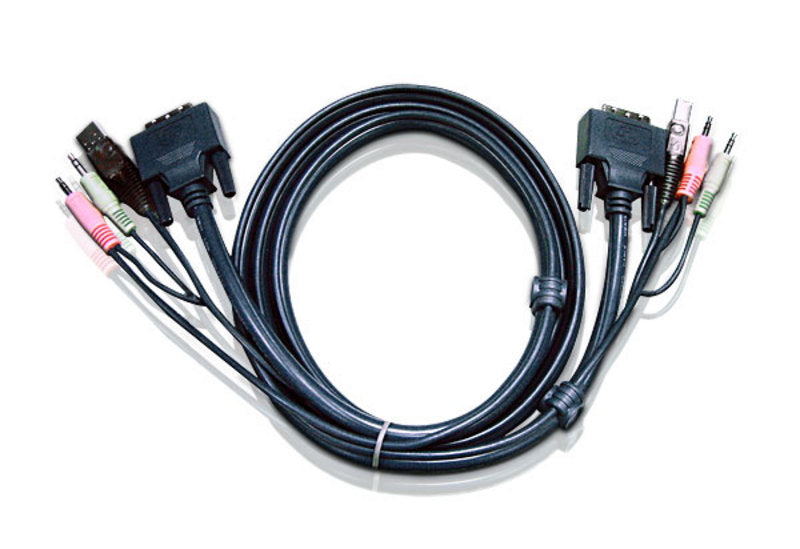 Aten KVM Cable 3m with DVI-D (Dual Link) USB  Audio to DVI-D (Dual Link), USB  Audio (LS)-0