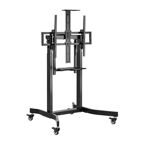 Brateck Deluxe Motorized Large TV Cart with Tilt, Equipment Shelf and Camera Mount Fit 55"-100" Up to 120Kg - Black-0
