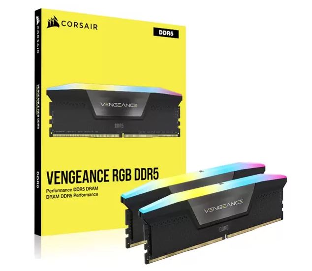 Corsair Vengeance RGB 32GB (2x16GB) DDR5 UDIMM 6800MHz C40 1.4V Desktop Gaming Memory Black-0