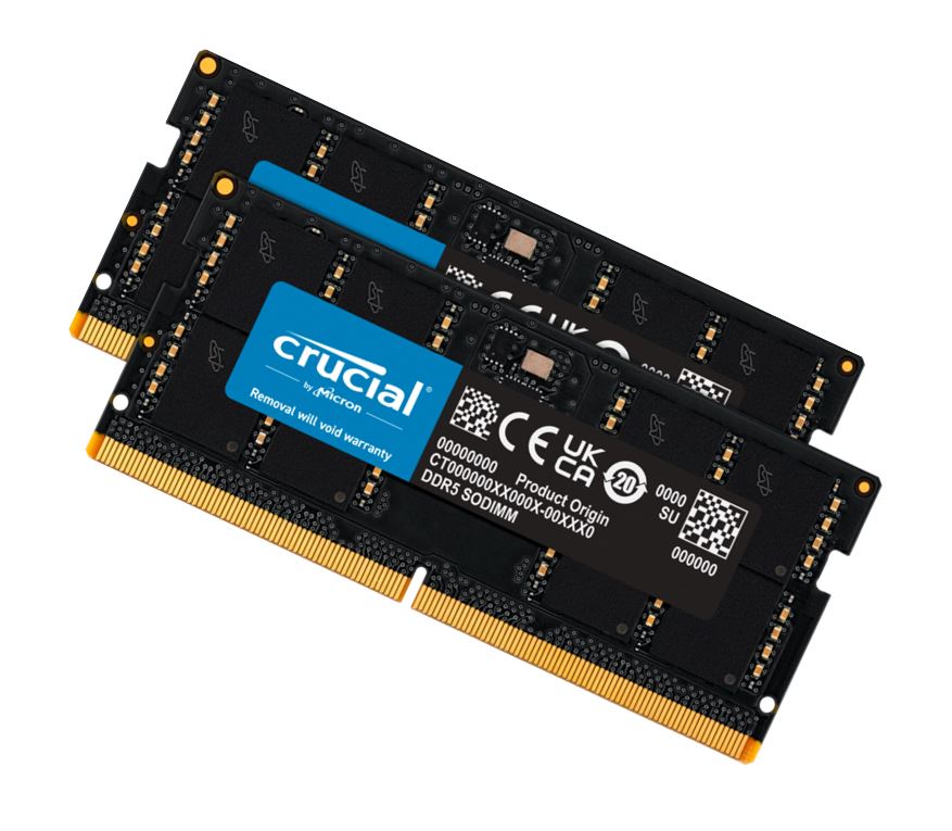 Crucial 64GB (2x32GB) DDR5 SODIMM 5600MHz CL46 Notebook Laptop Memory-0