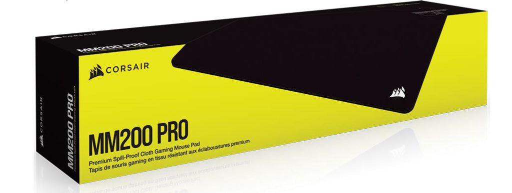 Corsair MM200 PRO Premium Spill-Proof Cloth Gaming Mouse Pad – Heavy XL - 450mm x 400mm surface, Black Surface-0