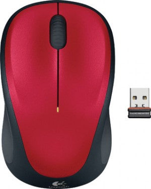 Logitech M235 Wireless Mouse Red Contoured design Glossy Comfort Grip Advanced Optical Tracking 1-year battery life-0