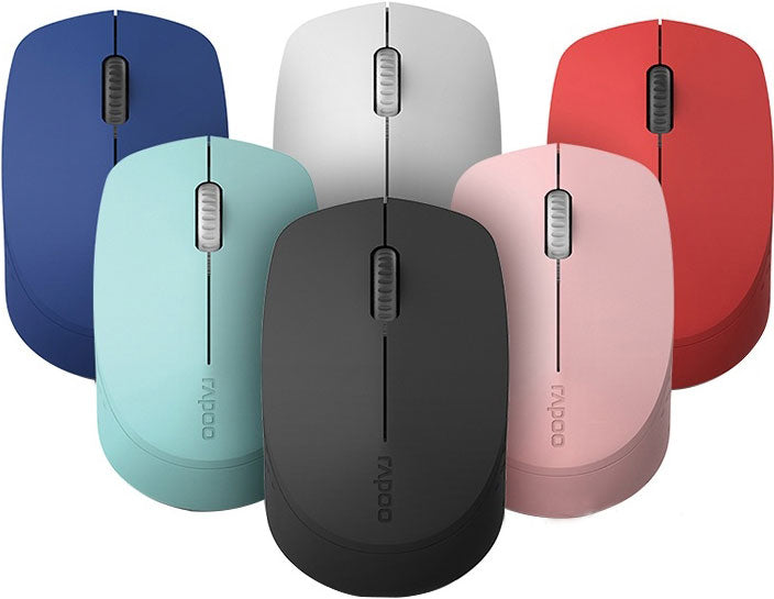RAPOO M100 2.4GHz  Bluetooth 3 / 4 Quiet Click Wireless Mouse Red - 1300dpi Connects up to 3 Devices, Up to 9 months Battery Life-0