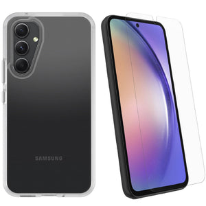 OtterBox React Case with Trusted Glass Samsung Galaxy A54 5G (6.4") Clear - (78-81196), DROP+ Military Standard Case ,2X Anti-Scratch Screen Protector-0