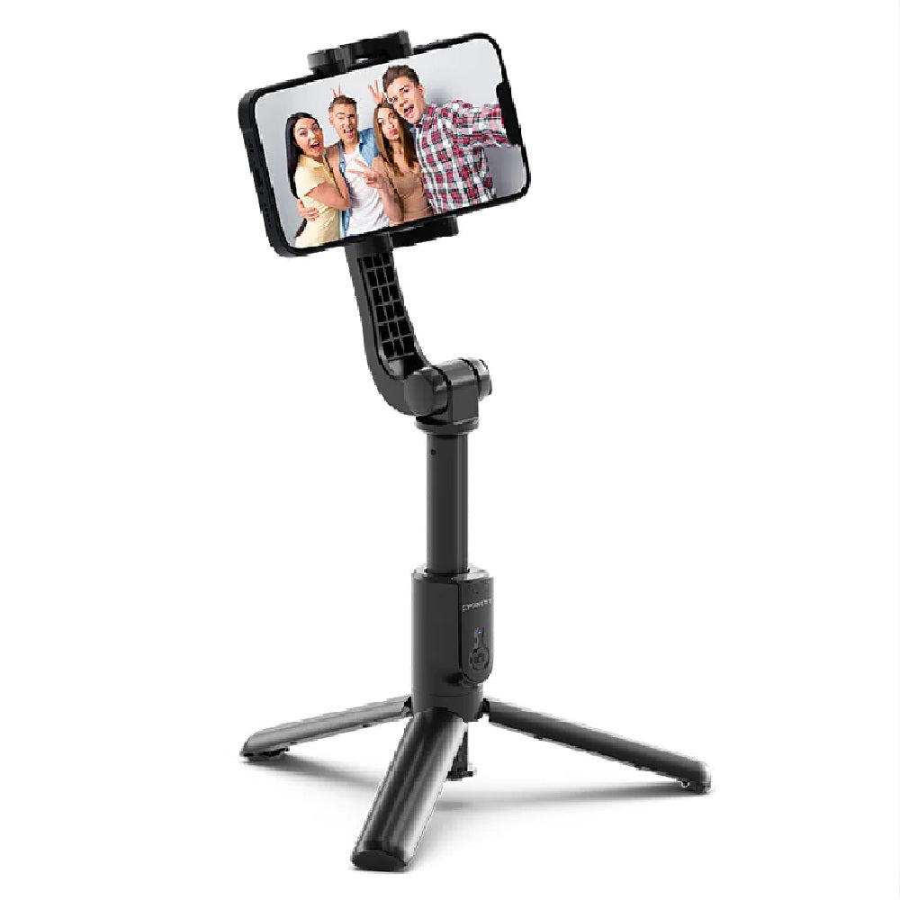 Cygnett Go Create Bluetooth Selfie Stick - (CY4474UNSES), Rechargeable Remote,Smartphone Cradle,360° Rotation,Foldable,Built in Tripod,Extendable Pole-0