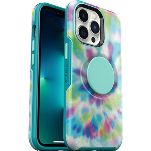 OtterBox Otter + Pop Symmetry Apple iPhone 13 Pro Case Green/Blue/Purple - (77-84578), Antimicrobial, DROP+ 3X Military Standard, Swappable PopGrip-0