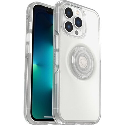 OtterBox Otter + Pop Symmetry Clear Apple iPhone 13 Pro Case Clear Pop - (77-84517), Antimicrobial, DROP+ 3X Military Standard, Swappable PopGrip-0