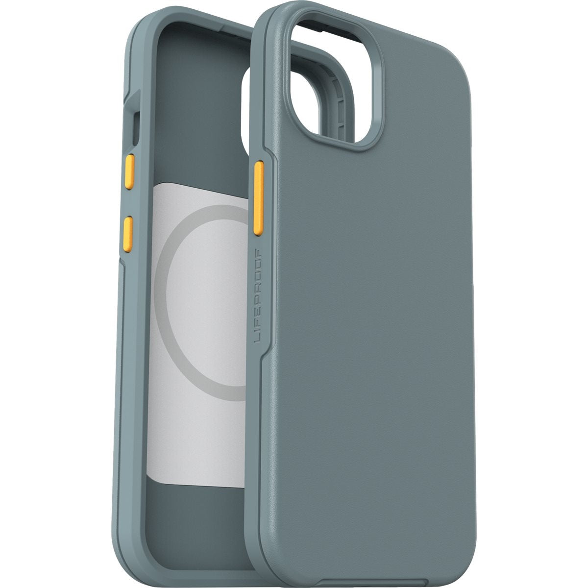 LifeProof SEE Magsafe Apple iPhone 13 Case Anchors Away (Teal Grey/Orange) - (77-85691), 2M DropProof, Ultra-thin, One-Piece Design, Screenless front-0