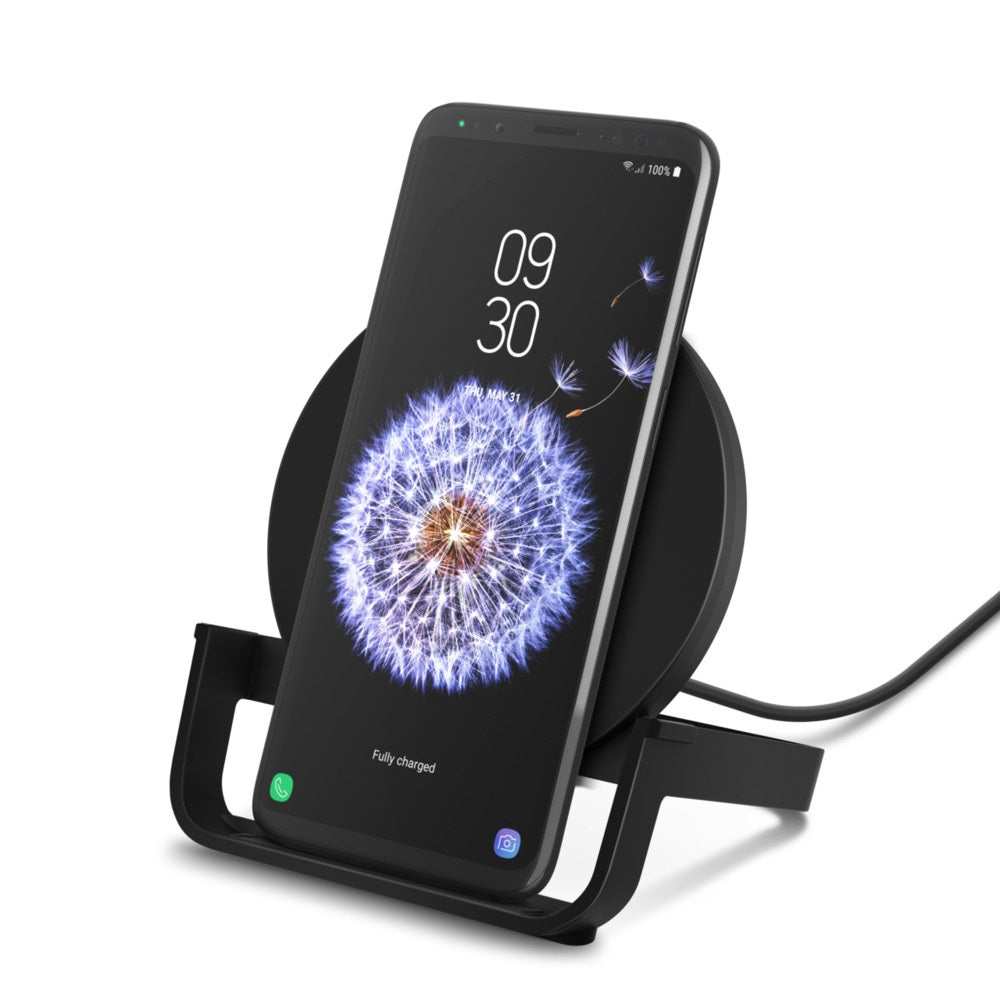 Belkin BoostCharge Wireless Charging Stand 10W(AC Adapter Not Included) - Black(WIB001btBK), Qi Compatible,Non-Slippery,Charge in any orientation,2YR-0