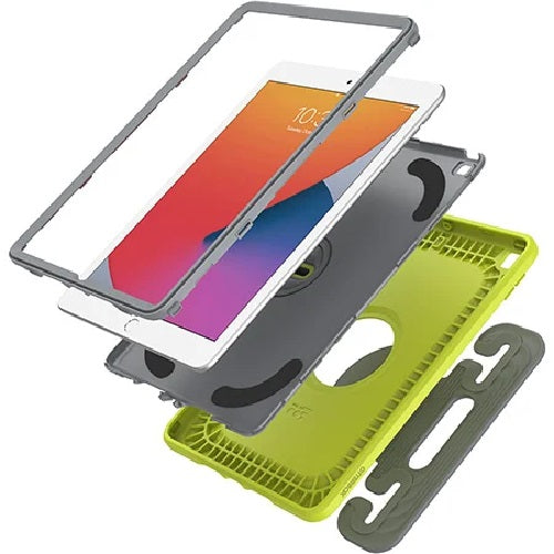 OtterBox EasyGrab Apple iPad (10.2") (9th/8th/7th Gen) Case Martian Green (Neon Green/Grey) - (77-81186), Antimicrobial, Rugged Protection-0
