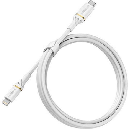 OtterBox Lightning to USB-C Fast Charge Cable (1M) - White (78-52552), 3 AMPS (60W),MFi/USB PD,3K Bend/Flex,480Mbps Transfer,Apple iPhone/iPad/MacBook-0