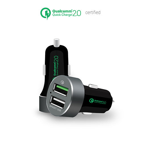 (LS) mbeat® QuickBoost USB 2.0 Dual Port Car Charger - Certified Qualcomm Quick Charge 2.0 technology /Fast Charging/Samsung Galaxy Note Apple iPhone-0