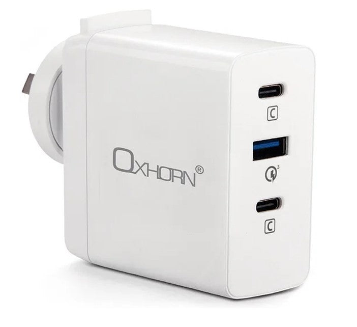 Oxhorn 100W USB GaN Type-C fast Charger, 2x USB-C, 1x USB-A Fast Charger-0