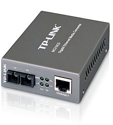 TP-Link MC210CS 1000Mbps RJ45 to 1000Mbps single-mode SC fiber Converter, Full-duplex, up to 15Km, switching power adapter, chassis TL-MC1400 rack-mou-0