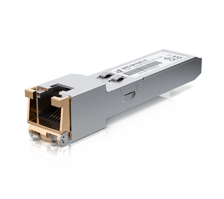 Ubiquiti SFP to RJ45 Transceiver Module, 1UACC-CM-RJ45-1G, Data Rate 10/100/1000 MbE, 1Gbps Throughput, Up 100m Connect  *Ethernet Cable not included*-0