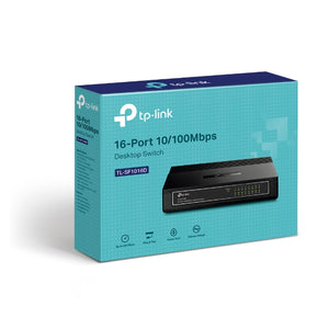TP-Link TL-SF1016D 16-Port 10/100Mbps Desktop Switch or wall-mounting design Plug and play 3.2Gbps Switching Capacity Auto-MDI/MDIX Supports MAC-0