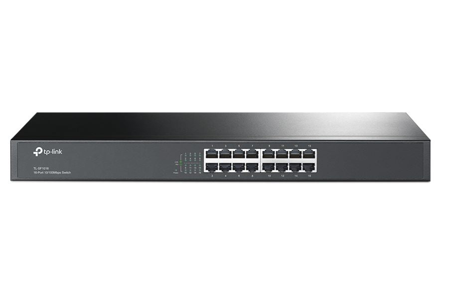 TP-Link TL-SF1016 16-Port 10/100Mbps Rackmount Switch MAC MDI/MDIX Steel Case-0