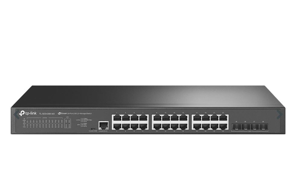 TP-Link TL-SG3428X-M2 JetStream 24-Port 2.5GBASE-T L2+ Managed Switch with 4 10GE SFP+ Slots, Omada-0