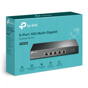 TP-Link TL-SX105 5-Port 10G Desktop Switch, up to 100 Gbps switching capacity, Auto-negotiation, Silent Operation, Metal Casing-0
