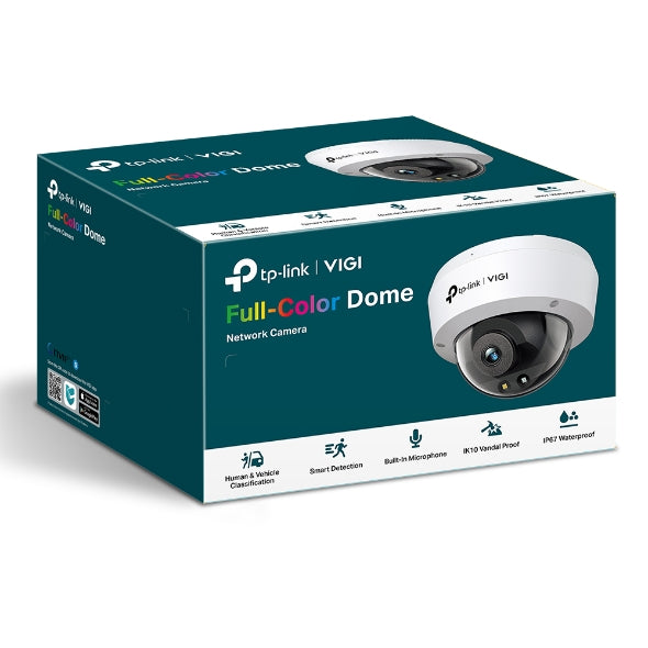 TP-Link VIGI 3MP C230(4mm) Full-Color Dome Network Camera, 4mm Lens, Smart Detection, 3YW (LD)-0