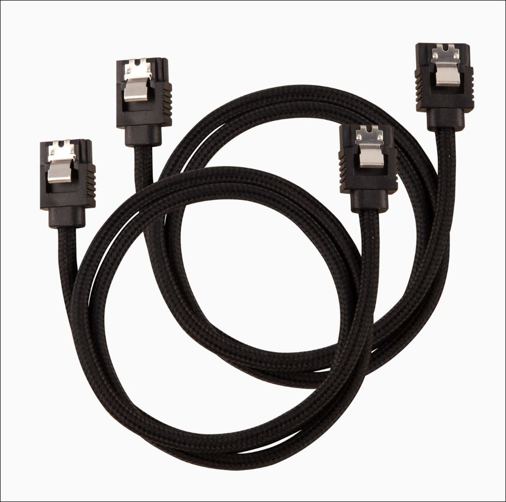 Corsair Premium Sleeved SATA 6Gbps 60cm Cable — Black-0