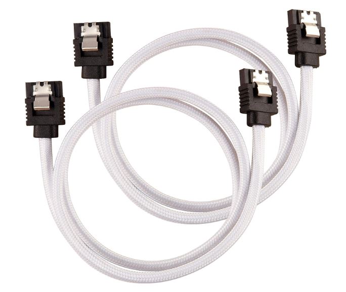 Corsair Premium Sleeved SATA 6Gbps 60cm Cable — White-0