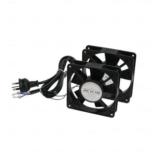 LDR 2 Way Fan Kit - 2x Fans - Black - For Installation in LDR Hinged  Single Section Racks-0