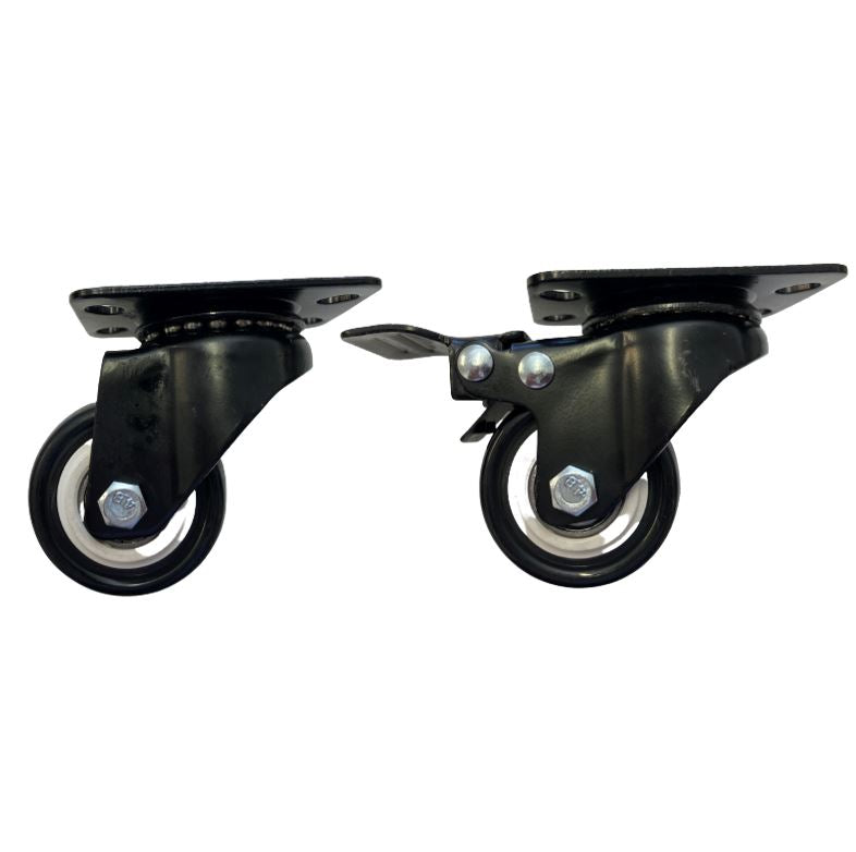 LDR 2" PP Rack Caster Wheels 2x With Brakes  2x Without Brakes - Pack of 4 Wheels Total-0