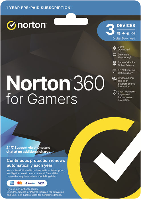 Norton 360 For Gamers 50GB AU 1 User 3 Devices OEM – ESD Keys via Email-0
