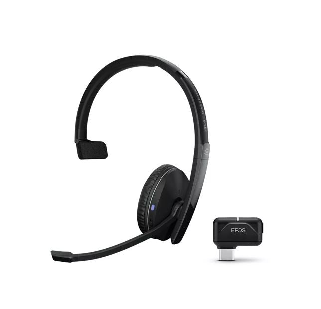 EPOS Adapt 231 Mono Bluetooth Headset, Works with Mobile / PC, Microsoft Teams and UC Certified, upto 27 Hour Talk Time, Folds Flat, 2Yr -Inc USB Apat-0