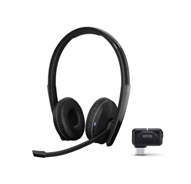 EPOS Adapt 261 Dual Bluetooth Headset, Works with Mobile / PC, Microsoft Teams and UC Certified, upto 27 Hour Talk Time, Folds Flat, 2Yr -Inc USB Apat-0