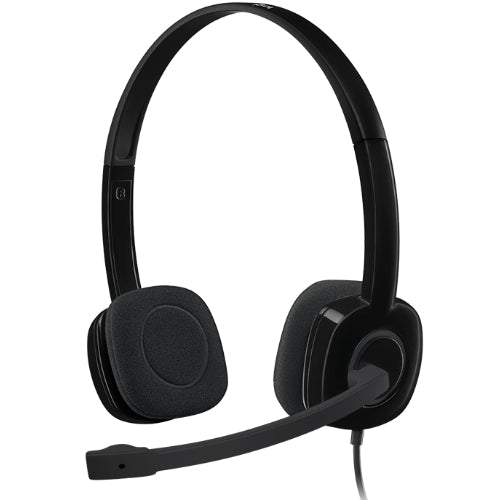 Logitech H151 Stereo Headset Light Weight Adjustable Headphones with Microphone 3.5mm jack In-line audio controls Noise-cancelling-0